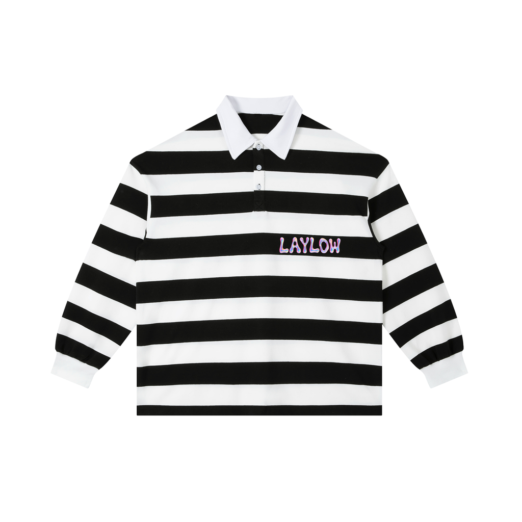 Color Block Stripe Polo Shirt
