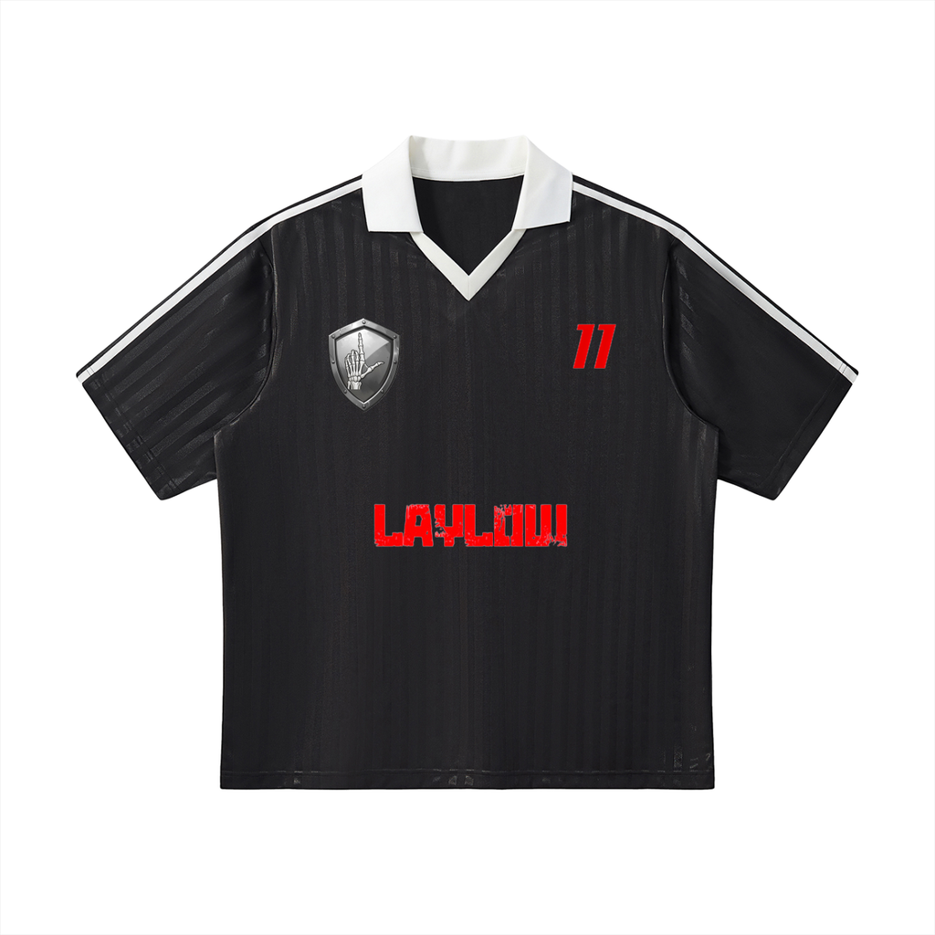 Contrast Collar Striped Soccer Jersey