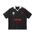 Contrast Collar Striped Soccer Jersey