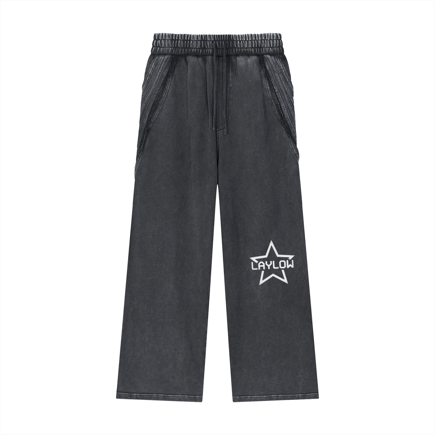 Snow Washed Tape Raw Edge Sweatpants