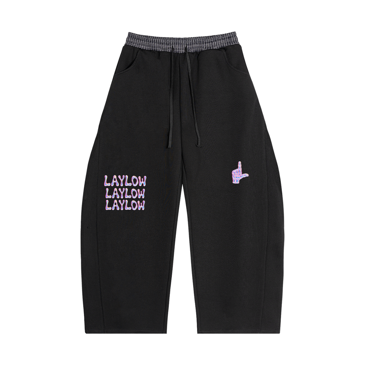 Plaid Waistband Barrel Sweatpants