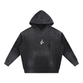 Vintage Washed Frayed Fleece Hoodie