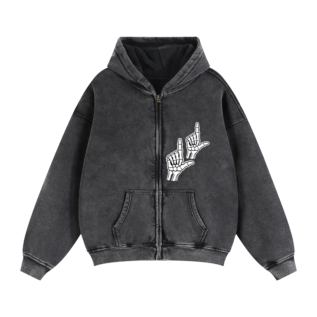 Zip-Through Boxy Fleece Hoodie