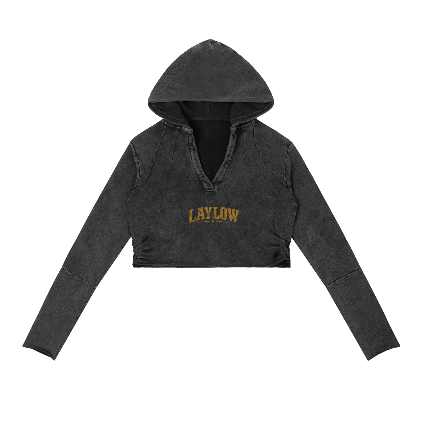 Vintage Washed Raw Edge Hoodie