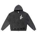 Snow Wash Oversized Zip-Up Hoodie