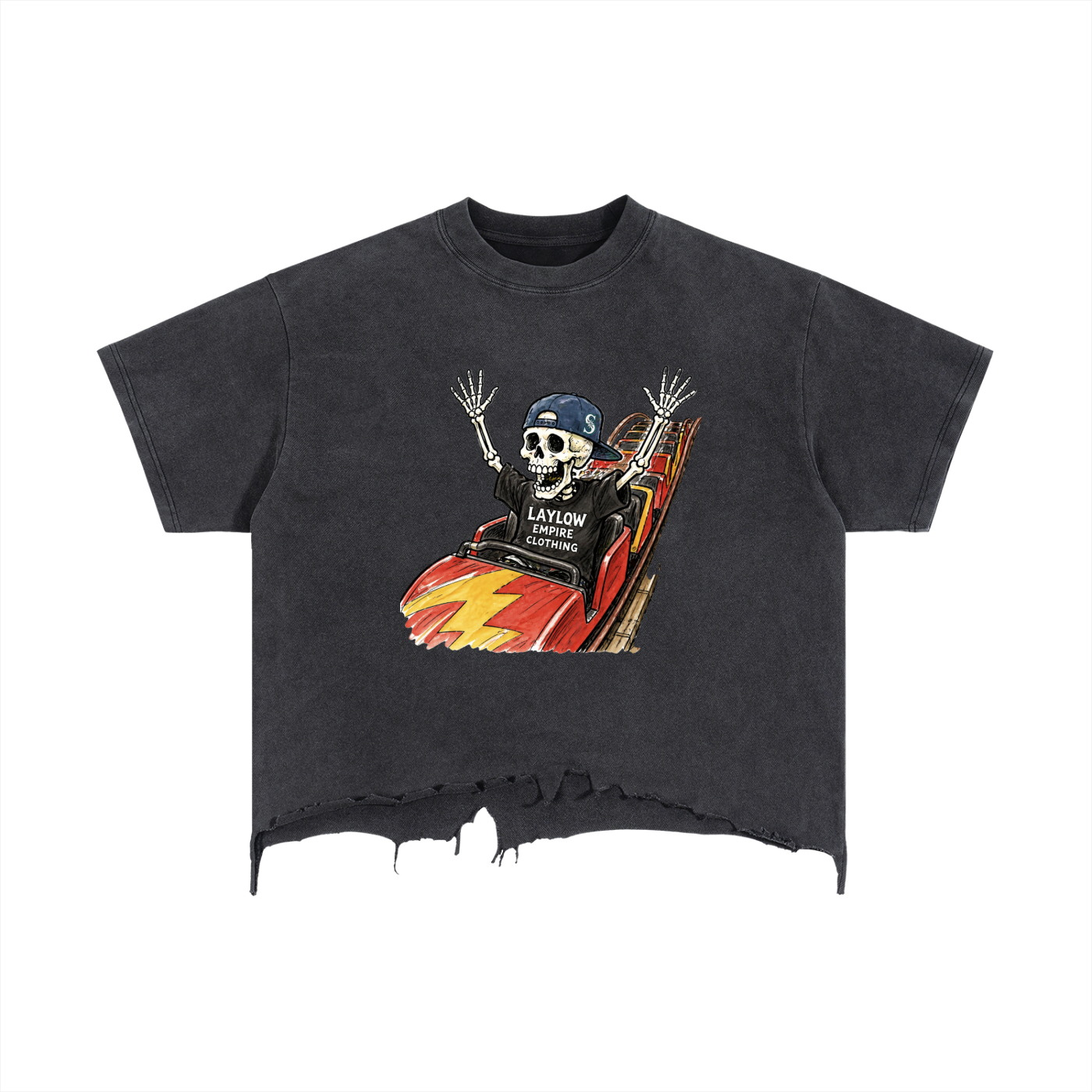 Vintage Wash Boxy Distressed Hem T-Shirt