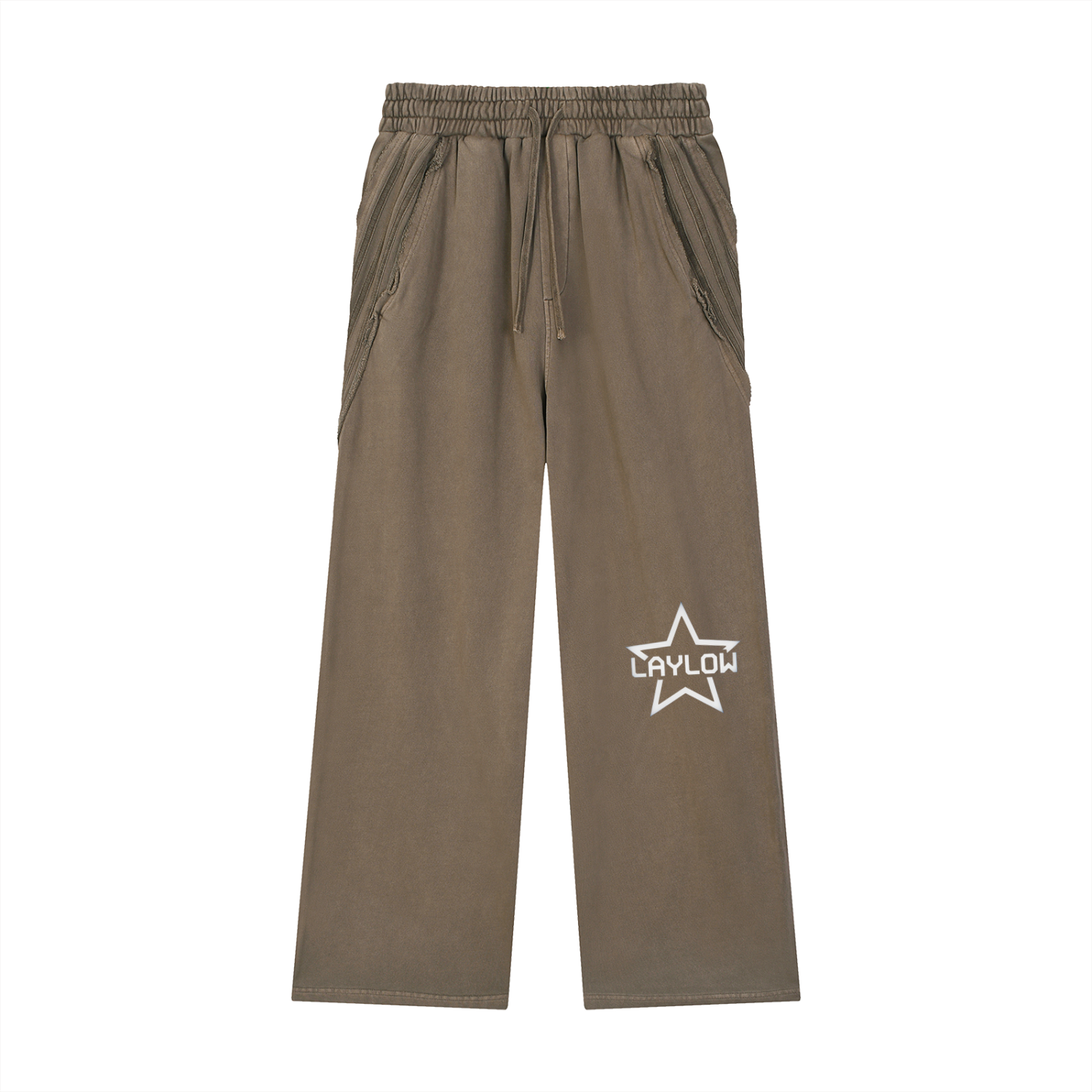 Snow Washed Tape Raw Edge Sweatpants