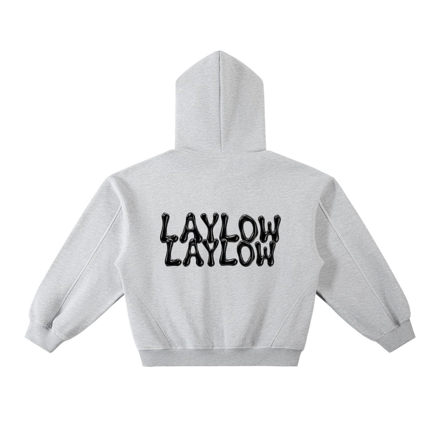 Contrast-Stitched Boxy Fleece Hoodie