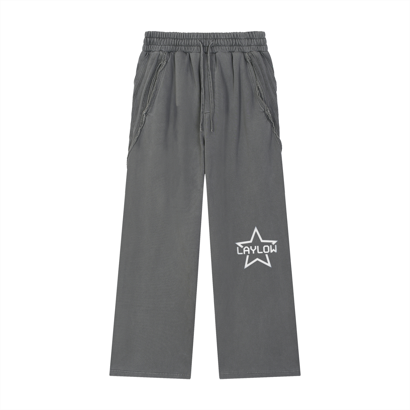 Snow Washed Tape Raw Edge Sweatpants