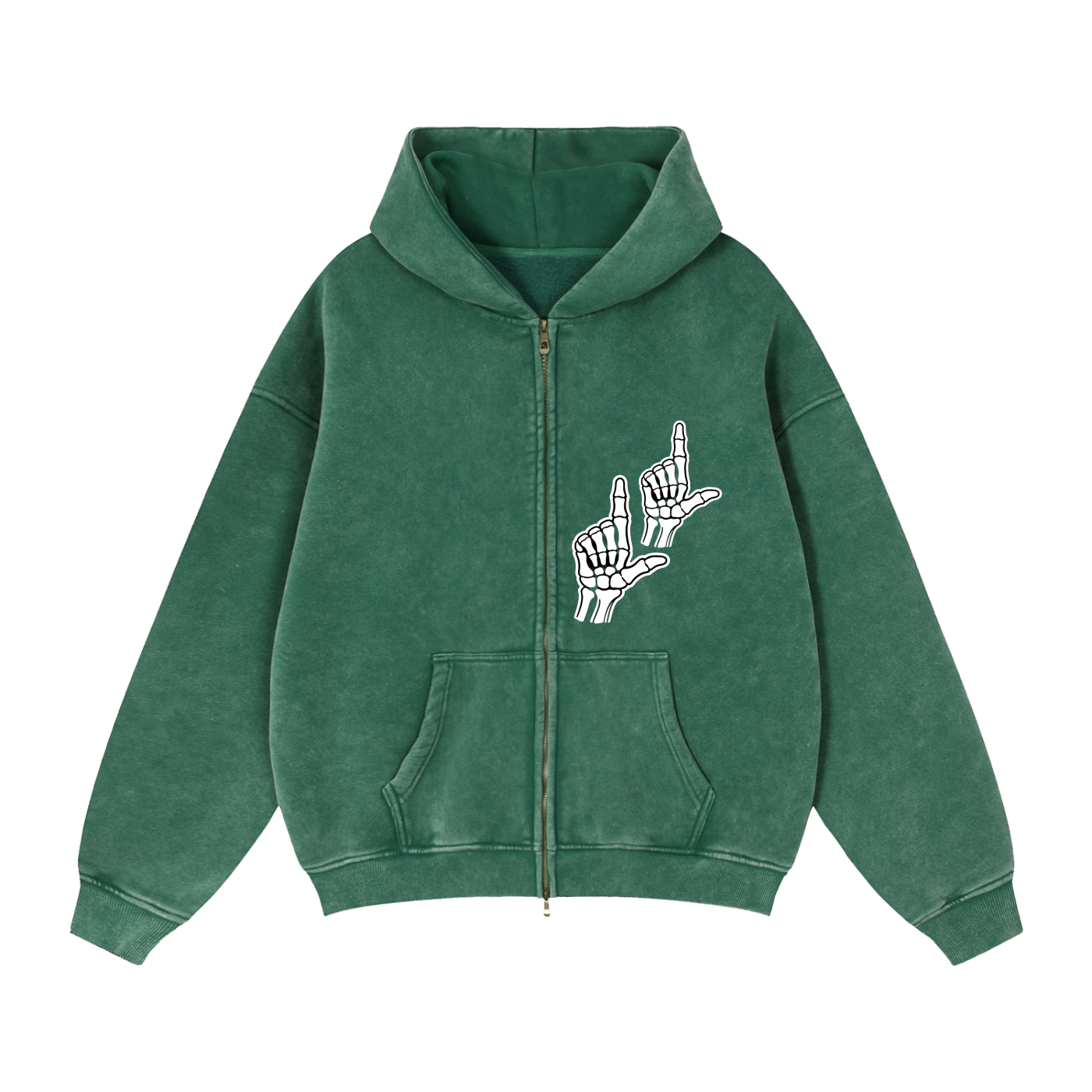 Zip-Through Boxy Fleece Hoodie