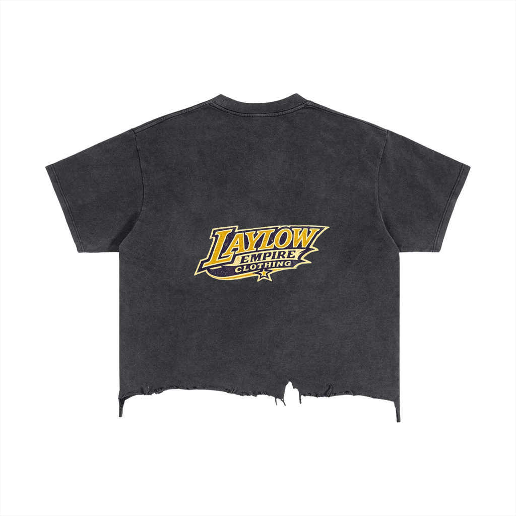 Vintage Wash Boxy Distressed Hem T-Shirt